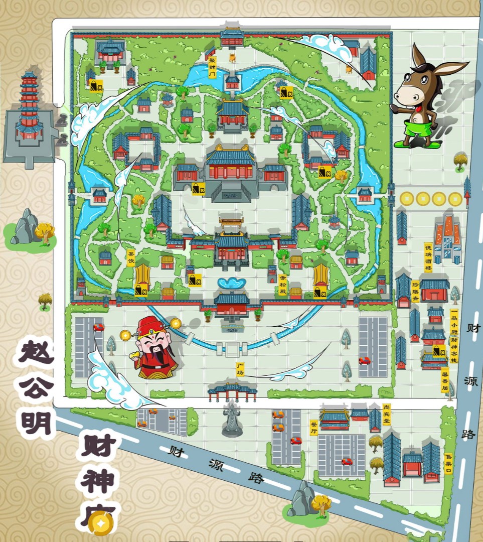 孟州寺庙类手绘地图
